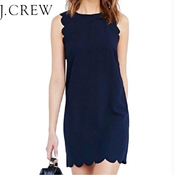 J. Crew Dresses & Skirts - J.CREW Navy Blue Scalloped Cocktail Dress